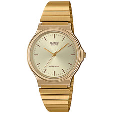 Casio MQ-24G-9E 35mm Analog Watch Gold Band White Dial Quartz Water Resistant