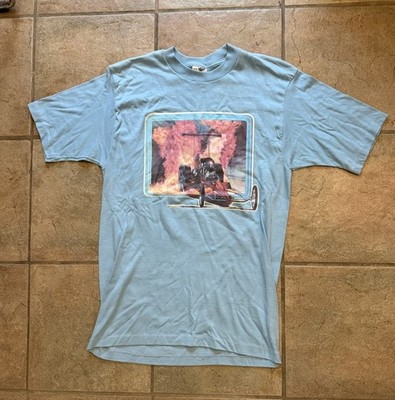 Vintage Original 1970s Hal Roach Dragster With Flames T-shirt Car Large