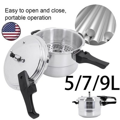 5/7/9L Pressure Cooker Canner Induction Cooktop Stovetop Compatible Aluminum All