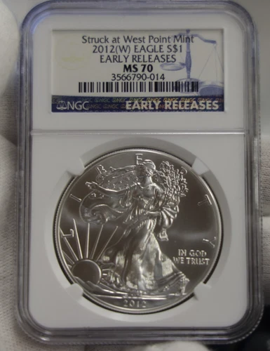 2012 (W) US Silver Eagle $1 NGC MS70 ER West Point