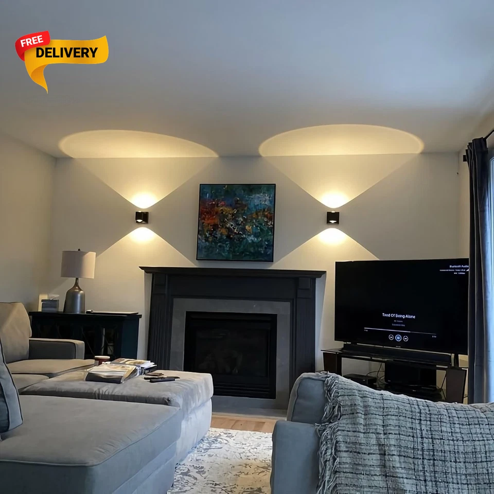 LED Dimmable Wall Sconce Indoor Black Modern up and down Movie Theater Sconces.. - Image 4 of 4