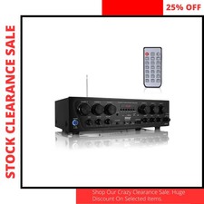Pyle 750W 6 Channel Bluetooth Karaoke Amplifier USB Mic Echo Receiver