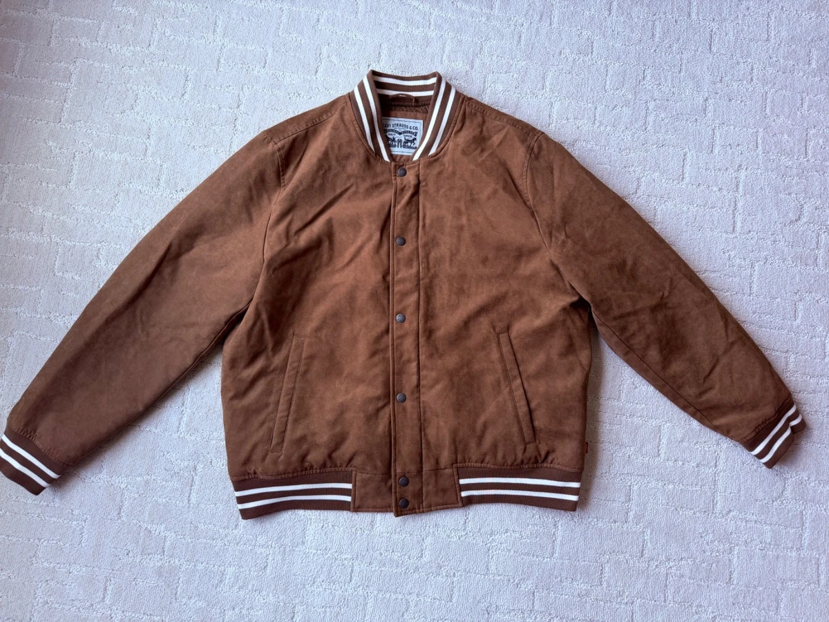 Suede Outer Shell Coats, Jackets & Vests Varsity Jacket for Men