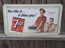 1951 7 Up advertising hanging  grocery display dad case  "K-12-51" /23"x13"