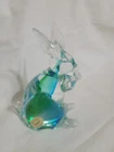 Vntg  Murano Art Glass Rabbit Blu/Grn/Clr 5 1/2" Venezia