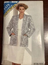 BUTTERICK See & Sew Misses Jacket Skirt &Top Pattern 5575 Size 8-12