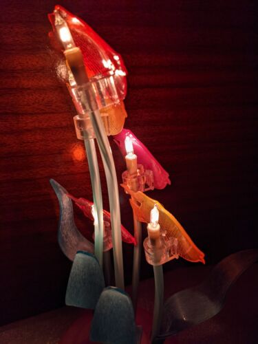 Vintage Desk Lamp 5 Fish red, yellow, pink plastic - Picture 4 of 19