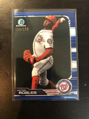 2019 Bowman Chrome Blue Refractor /150 Victor Robles #97 Nationals PWE