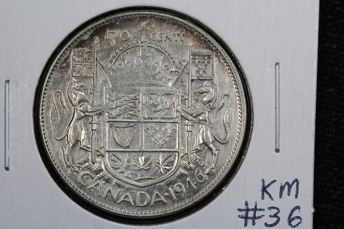 1946 Canada Coat of Arms 50 Cents KM# 36 3NVE | eBay