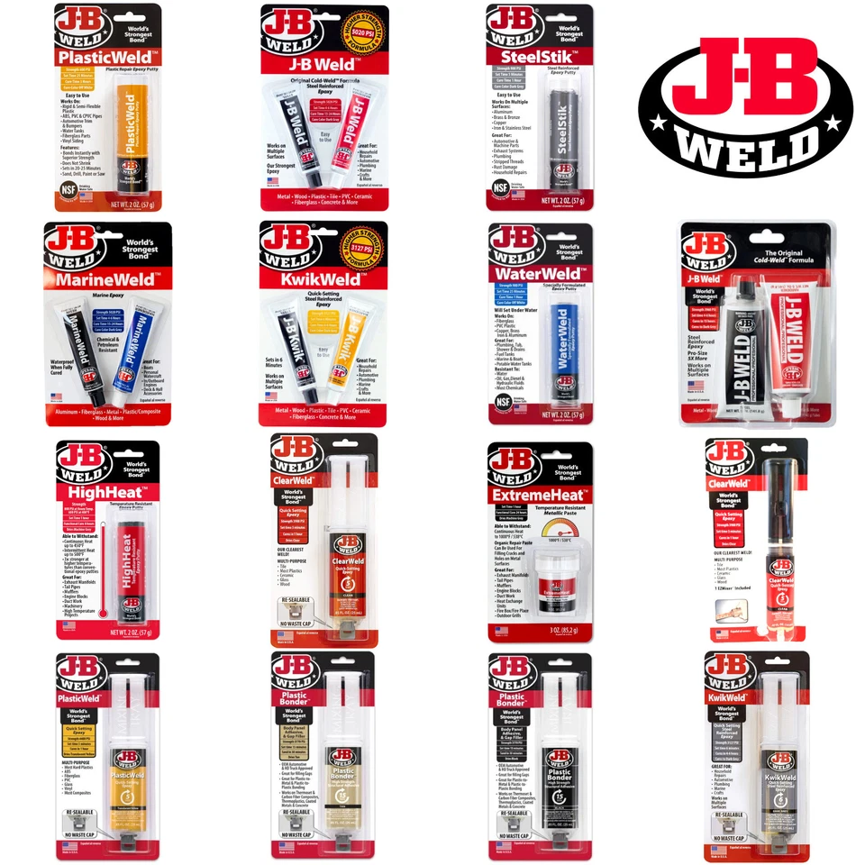 J-B WELD JB Weld Plastic Bonder Marine Clear Kwik Weld Glue Adhesive Epoxy Bond Syringe