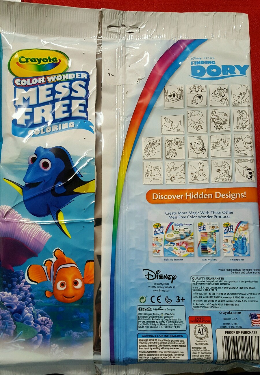 CRAYOLA COLOR WONDER FINDING DORY~INCLUDES 18 PAGES & 5 MARKERS~AGES 3+~NEW