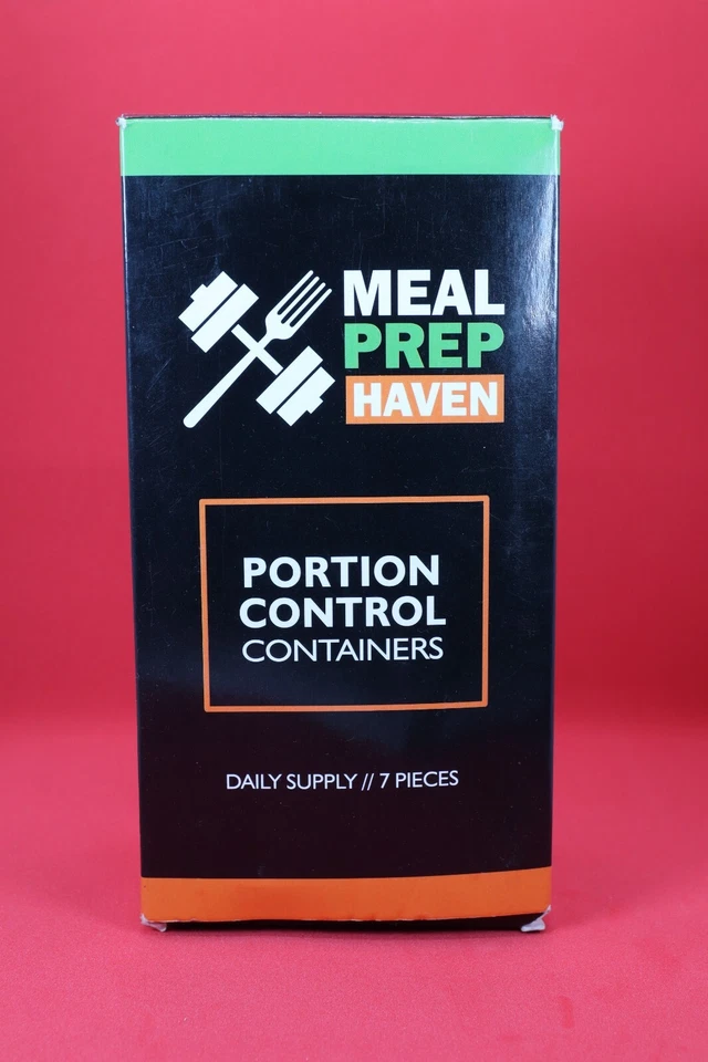 Kit de contenedor de tapa negra transparente control de porciones Meal Prep Haven de 6 piezas con guía Foto 2 de 4