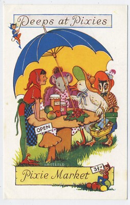 The Pixie Market Vintage ''Peeps at Pixies'' Postkarte H9