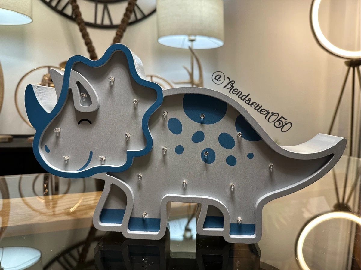 Next Home Dino Dinosaur Wooden Table Lamp Feature Light Kids Room Home Decor 38