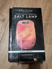 NIB EVOLUTION Himalayan Natural Crystal Salt Lamp Natural Calming 6lb. NEW