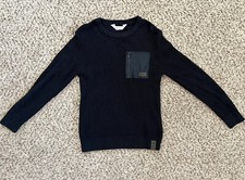 H M KIDS BOYS BLACK TEXTURED SWEATER SIZE 8-10