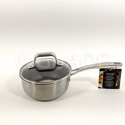 Othello Stainless Steel Cookware 1.5-qt, 6.5'' Saucepan with Glass lid New