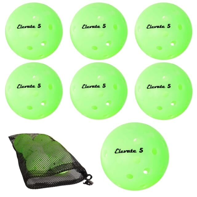 Glow in The Dark Pickleball Balls, 6-Pack Pickleball Set of Pickleballs, Glow