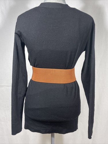 UNITED COLORS OF BENETTON WOMEN'S L SWEATER Tunic V Neck WOOL BLEND - Picture 3 of 8