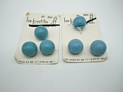 Vintage la petite Ball Buttons Turquoise New on card set of 6