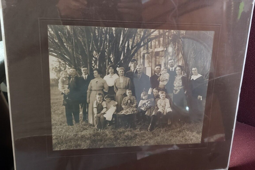 Family Photo Early 1900's Girls with Antique Dolls Baby W Pacifier Dummy READ