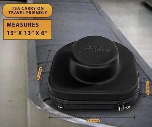 Asher New York Travel Hat Box Hard Hat Holder for Fedora Straw Panama Boater NEW - Picture 3 of 6