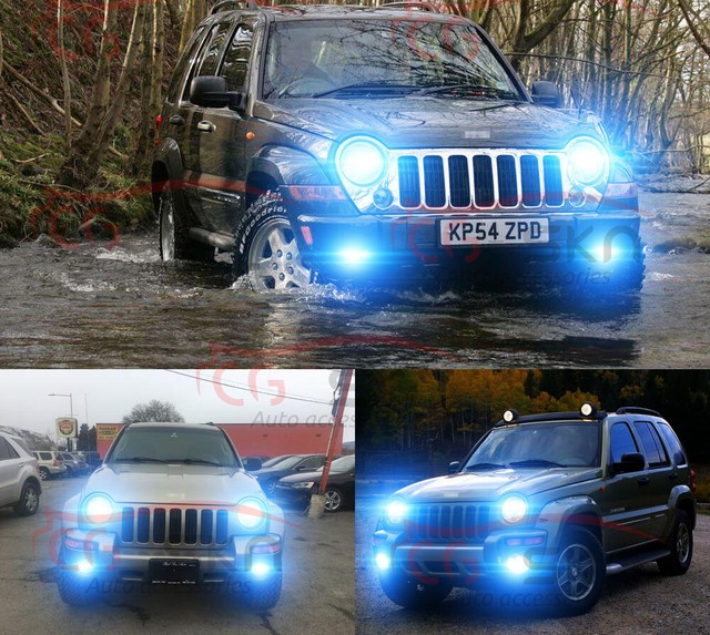 For Jeep Liberty 200207 8000K LED Headlight Hi/Lo+Fog Lights Bulbs