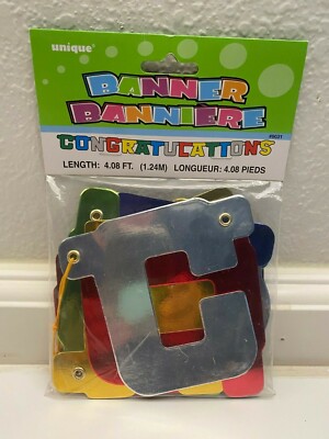 Unique Party CONGRATULATIONS Jointed Letters Banner 4.08 Ft