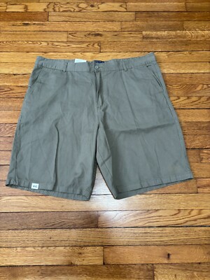Architect Mens Chino Shorts Sz 42 Green Twill Walk Short Flex Waist 10'' Ins. NWT