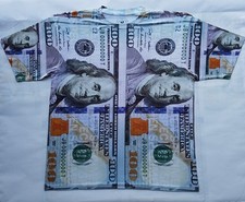 Camiseta Billete $100 Pantone Polvo Galaxy Legend Criado Dinero en Efectivo Dólares