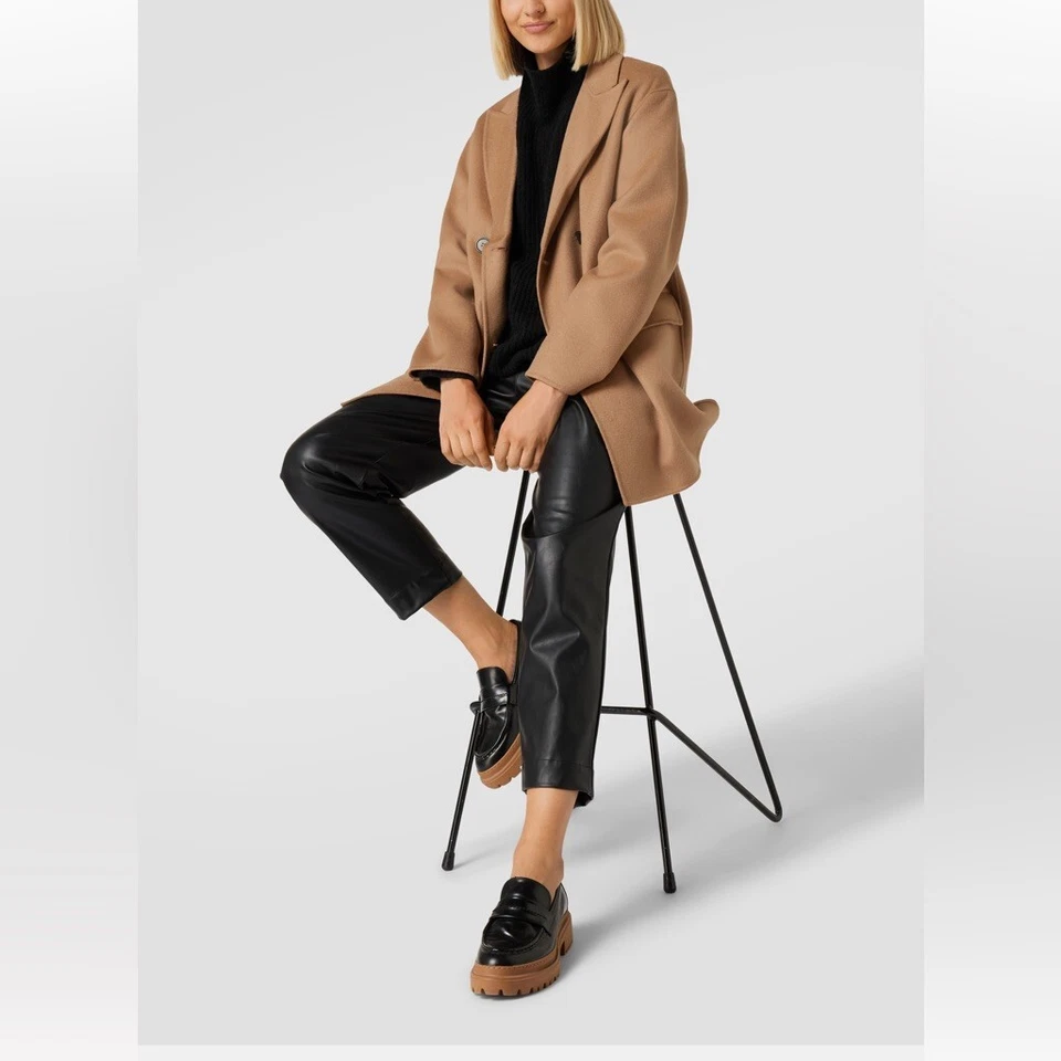 Casaco Max Mara Studio Label-cut’Vernice’ linha reta lã e cashmere tamanho:US4 inverno - Imagem 2 de 4