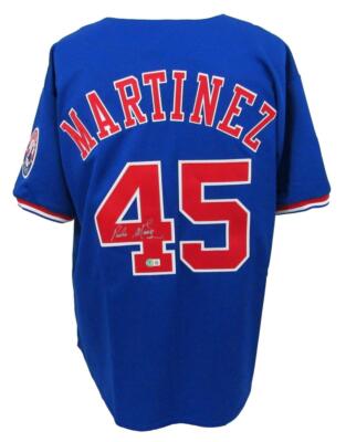 ウェア Majestic MONTREAL #45 PEDRO MARTINEZ Pedro Martinez HOF Autographed Majestic BP Jersey Expos