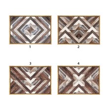 Rustic Geometric Woodgrain Framed Art Print Canvas Wall Art