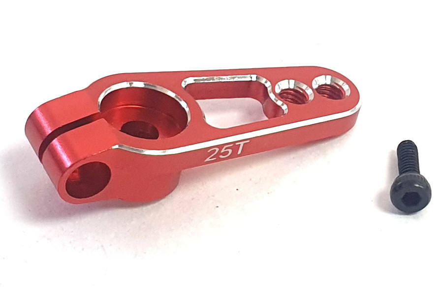 CR-0028R 1/10 1/8 Scale RC Steering Servo Horn Arm 25 Teeth Tooth 25T Red