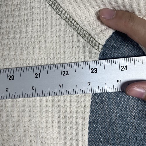 HM Mens Sweater Ivory Waffled Long Sleeve Pullover Loose Fit Size M Polyester - Picture 5 of 11