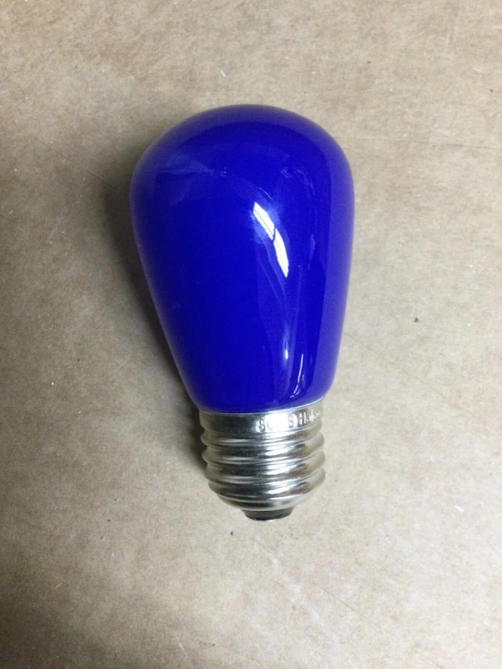 2 PIECES 1.4W S14 BLUE LED Light Bulbs - Image 2 of 4