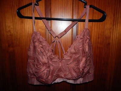 AERI  ''06'' LACY FLORAL RACERBACK BRALETTE WIRELESS, CLOTH LINING, SIZE XXL, 3212