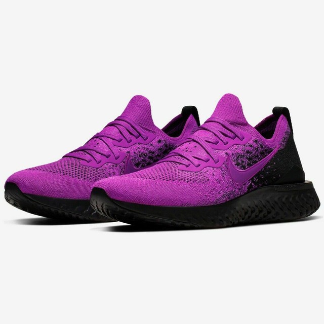 nike purple and black running shoes