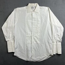 Burberry Shirt Mens 16-32 White Long Sleeve Button Up Oxford Dress French Cuff