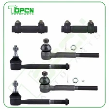 6Pcs Front Inner Outer Tie Rod Ends For 1988-1998 99 Chevy GMC K1500 K2500 K3500