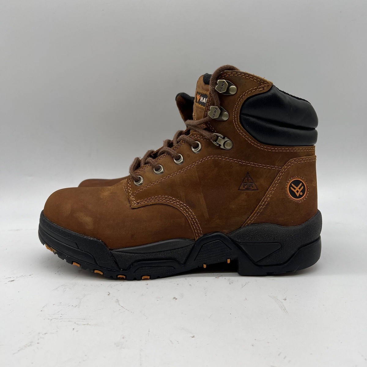 HAWX Enforcer Brown Leather Lace Up Soft Toe Men