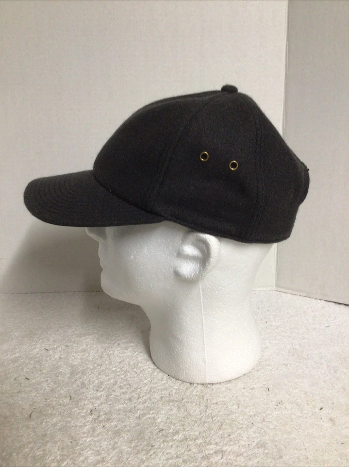 Gorra de lana Burton StrapBack negra 6 paneles correa de cuero ajustable Foto 3 de 4