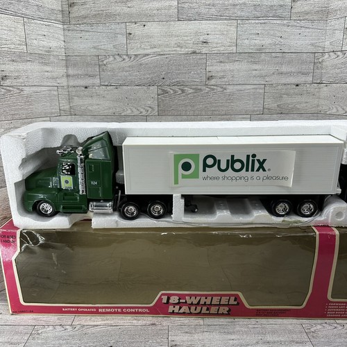 EZTEC Remote Control Semi Truck Publix 18-Wheel Hauler 18” Long Open Box Works - Picture 13 of 23