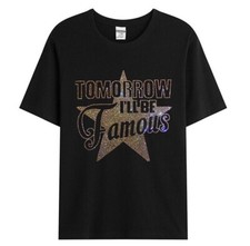 New Men Luxury Diamond Star Rhinestones Fashion Black T-Shirt High Quality