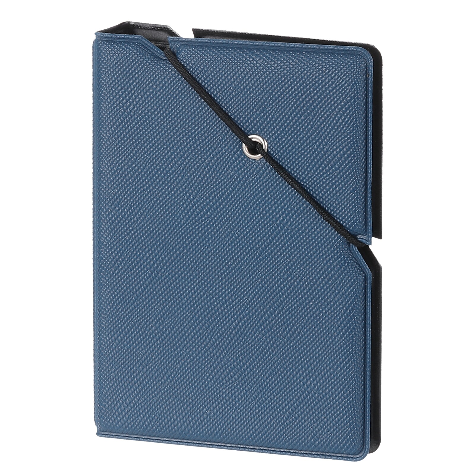 Mini Photo Album, 28 Pockets 2 x 3 Photo Album with Rubber Band Lock, Blue