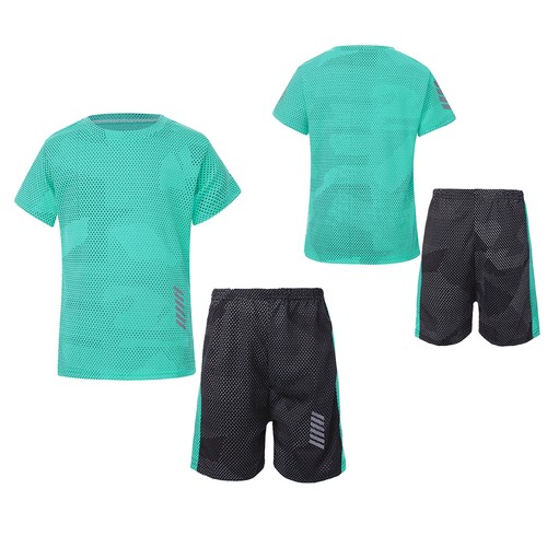 Kids Boys Shorts Exercise Activewear Team Tracksuit Pullover T-Shirt Summer Gym - Picture 33 of 54