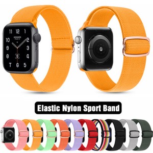Nylon Sport Élastique iWatch Bracelet pour Apple Watch Series 9 8 7 6 5 4 3 2 SE Bande