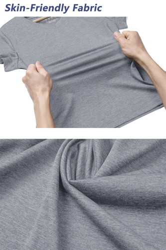 Camiseta para mujer Rendimiento Genial Manga Corta Entrenamiento Atlético Cuello en V Camisas de Gimnasio - Imagen 83 de 90