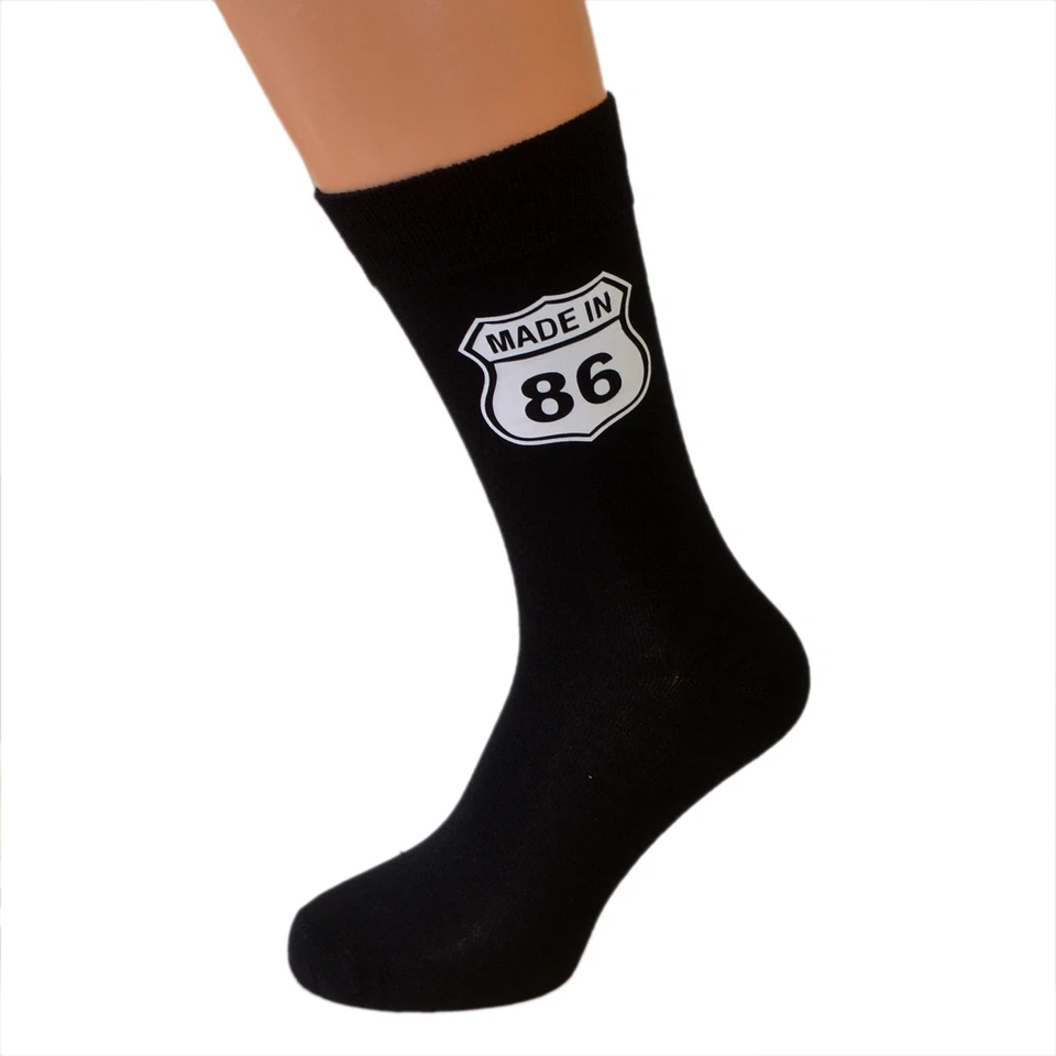 GTR-PRESTIGE GIFTWARE Made in 1986 - Great 40th Birthday Socks American Highway Sign Style