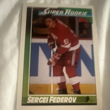 Topps 1991-92 Super Rookie Sergei Fedorov #8 Detroit Red Wings Rookie
